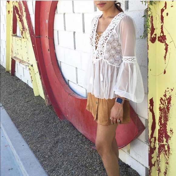 Forever 21 Tops -  boho sheer blouse